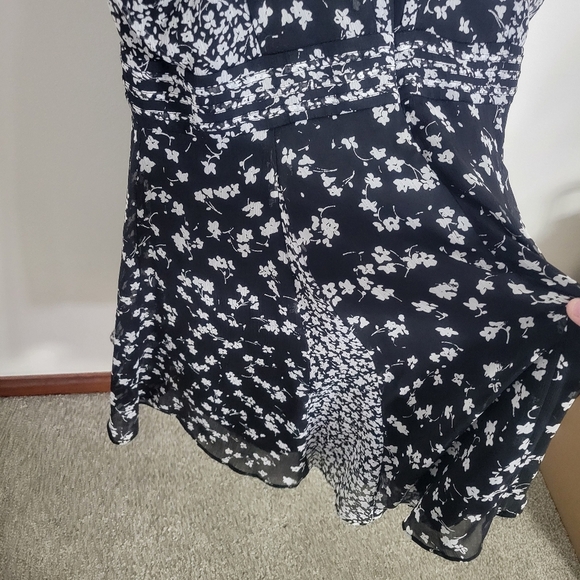 Simply Vera Vera Wang Mix-Print Fit & Flare Dress - Black and White Size L - Picture 8 of 8